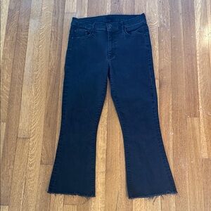 Mother Black Jeans The Weekender Not Guilty Size 28 Cropped Womens High Rise